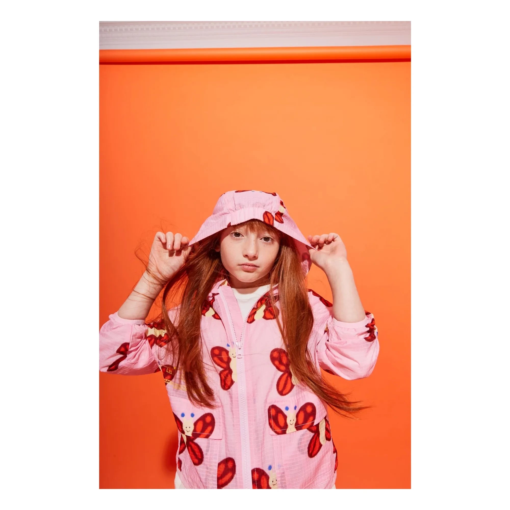 Wynken - Chaqueta impermeable con mariposas | Rosa
