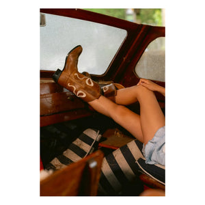 Bootstock - Botines de piel Bow | Marrón