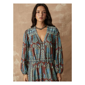 Boteh - Calico Smock Pamuk Elbise | Chocolate