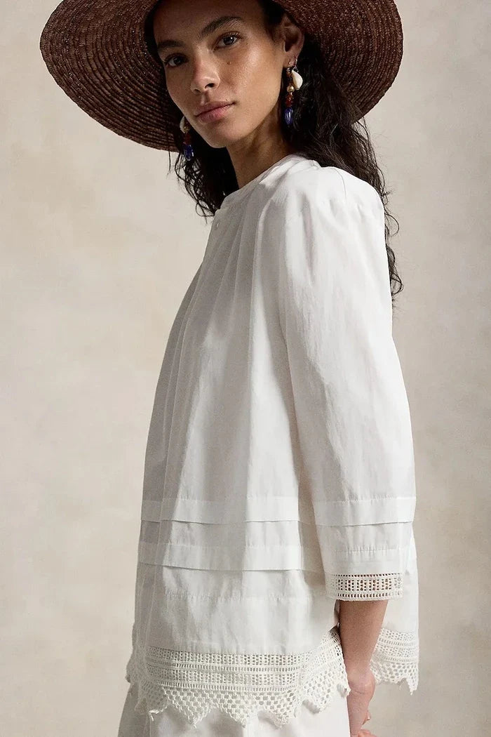 Blusa de algodón para mujer Polo Ralph Lauren
