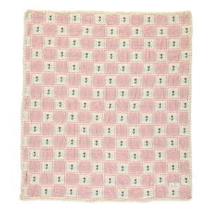 Bebe Organic - Manta de algodón orgánico Bella Tulipes | Rosa