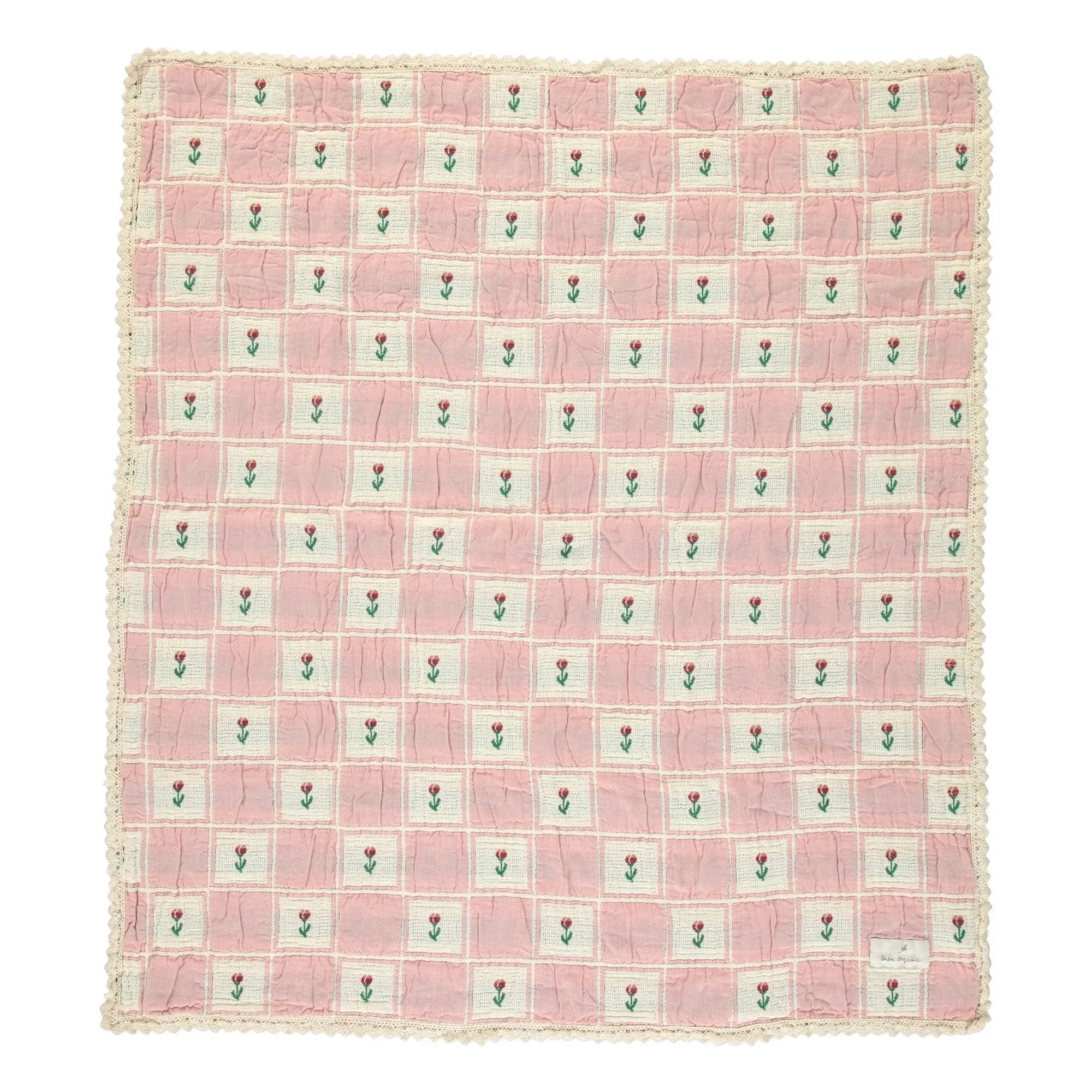 Bebe Organic - Manta de algodón orgánico Bella Tulipes | Rosa