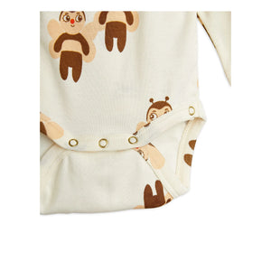 Mini Rodini - Set de body y leggings de algodón orgánico con estampado de abejas | Crudo