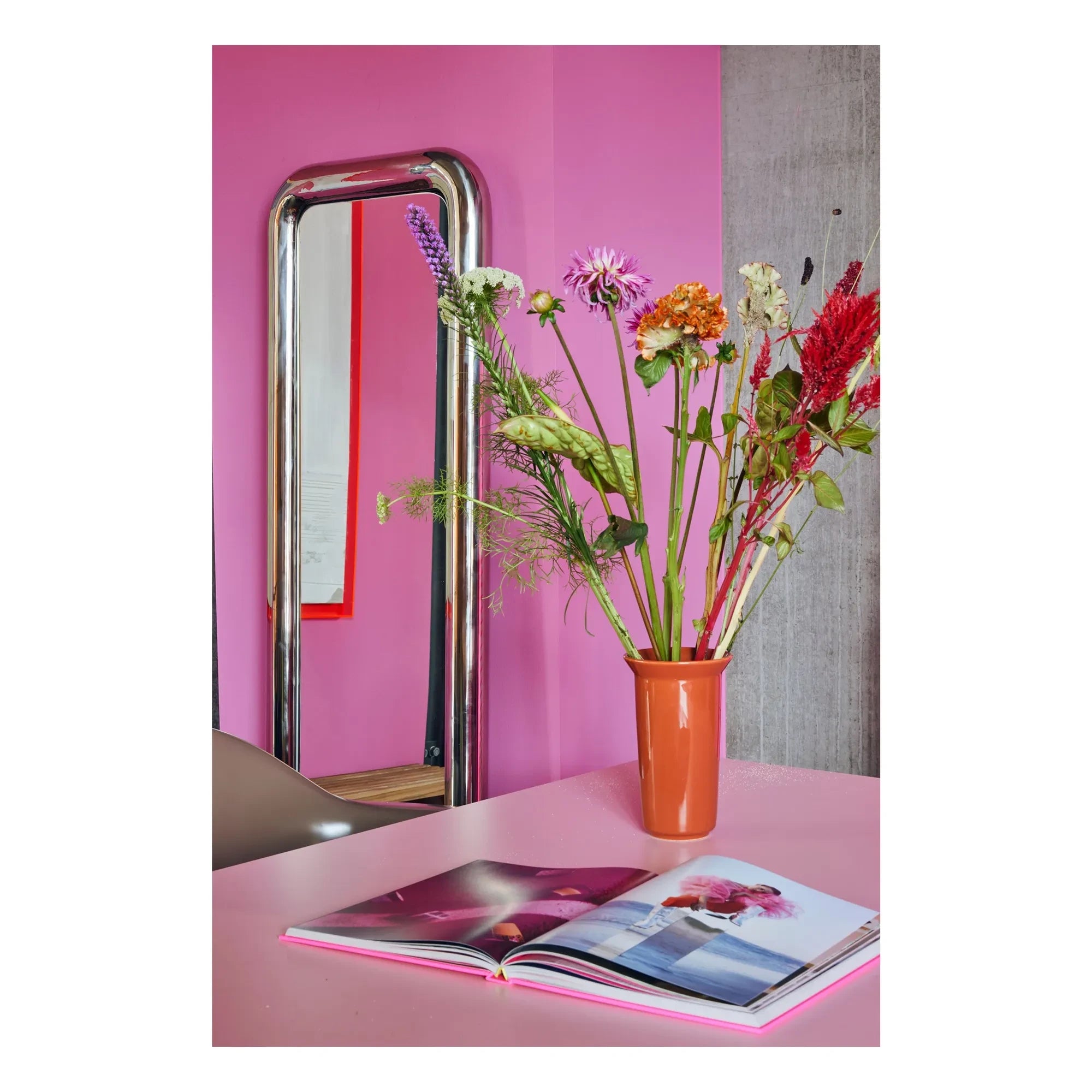 HKliving - Espejo abombado cromado | Cromo