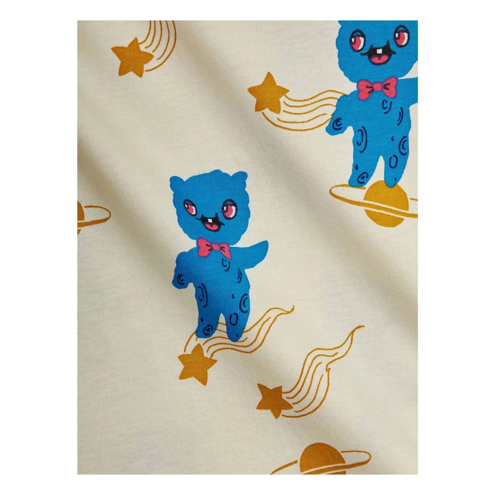 Mini Rodini - Camiseta de algodón orgánico Aliens | Crudo