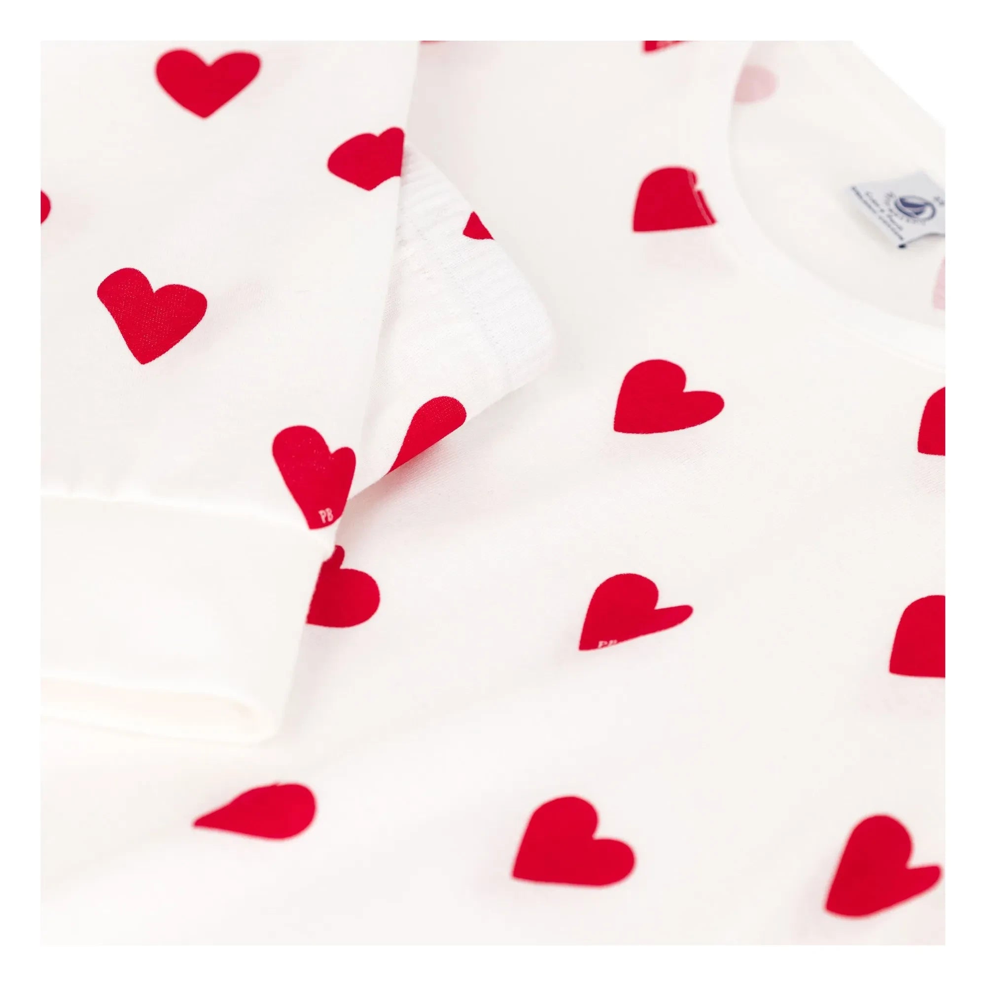 Petit Bateau - Conjunto de Pijama Corazón - Colección Mujer | Blanco