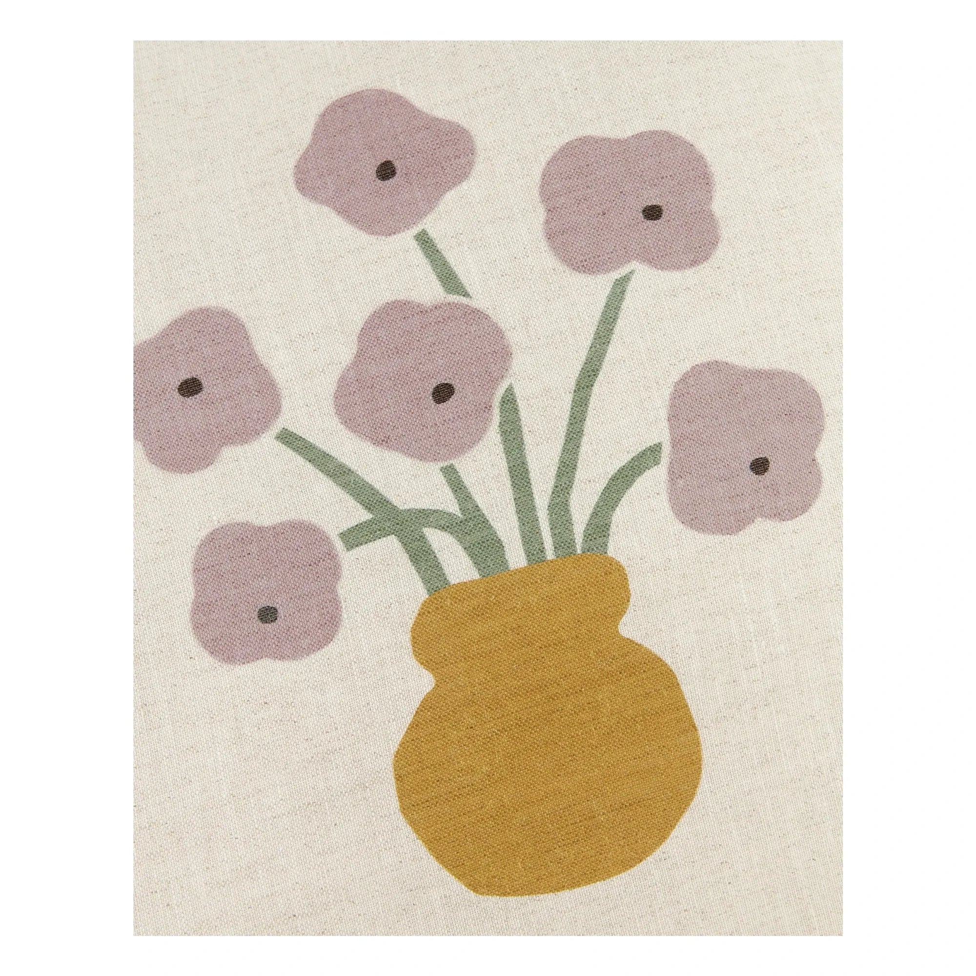 Nobodinoz - Cojín Fleurs - Lino francés | Lila