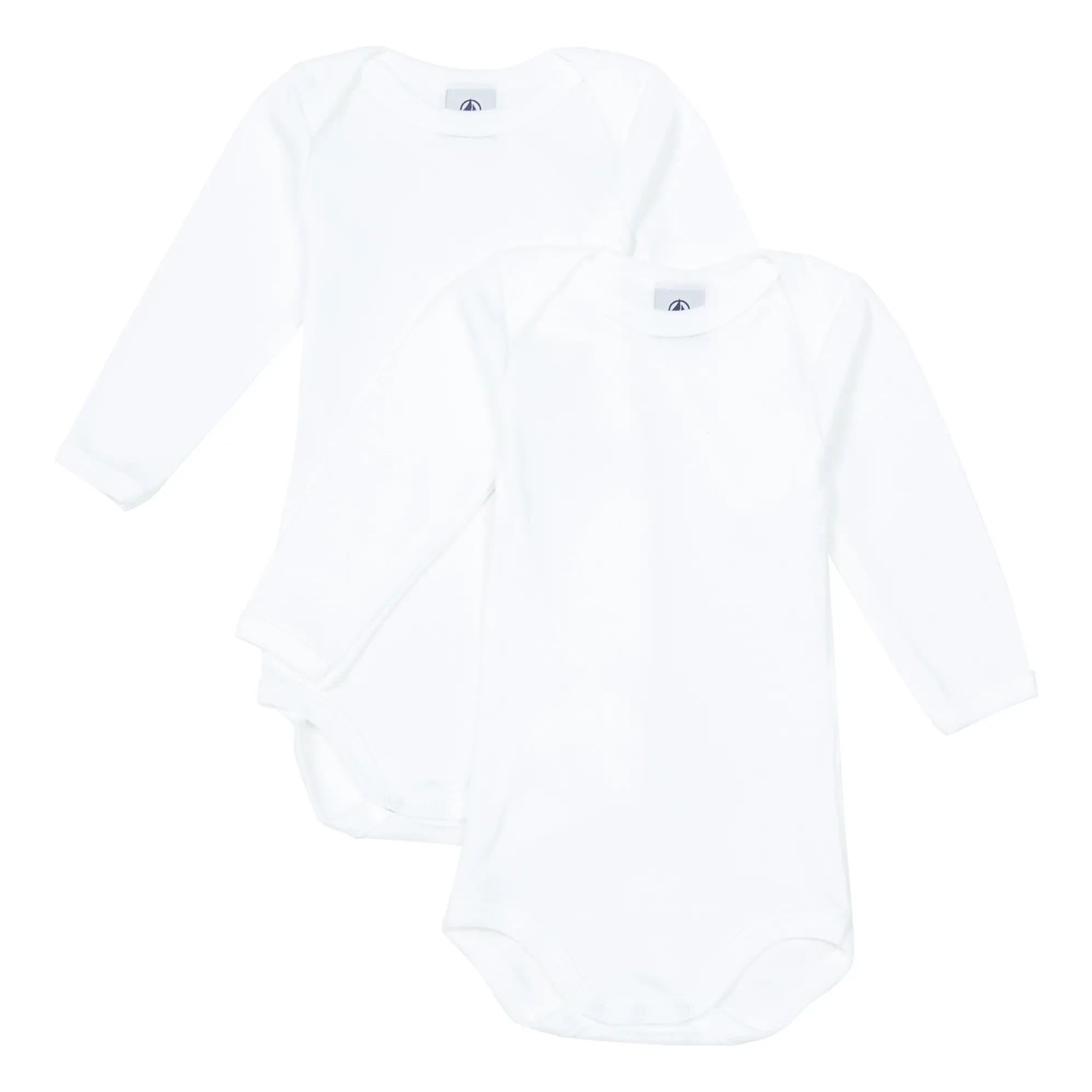 Petit Bateau - Conjunto de 2 bodies de algodón orgánico | Blanco