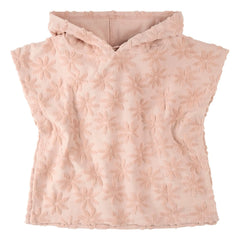 Petit Lem - Poncho de playa de algodón orgánico con estampado floral | Rosa