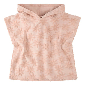 Petit Lem - Poncho de playa de algodón orgánico con estampado floral | Rosa