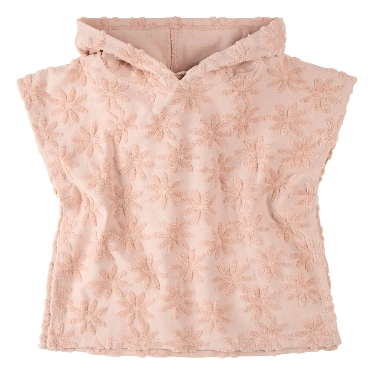 Petit Lem - Poncho de playa de algodón orgánico con estampado floral | Rosa