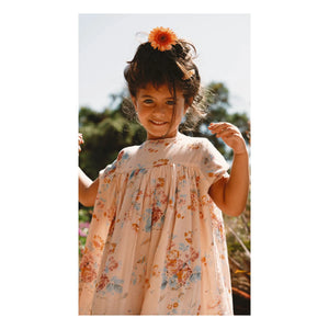 Lilinoa - Vestido de Voile de Algodón con Estampado Floral Maeva | Melocotón