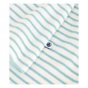 Petit Bateau - Pantalón Corto de Pijama de Rizo a Rayas | Turquesa