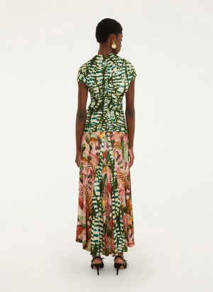 Farm Rio - Vestido de Pájaros y Hojas | Verde