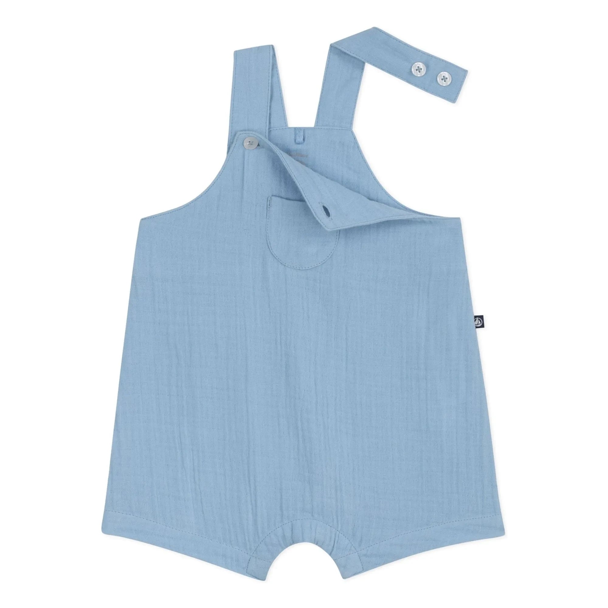Petit Bateau - Pelele de gasa de algodón orgánico | Azul