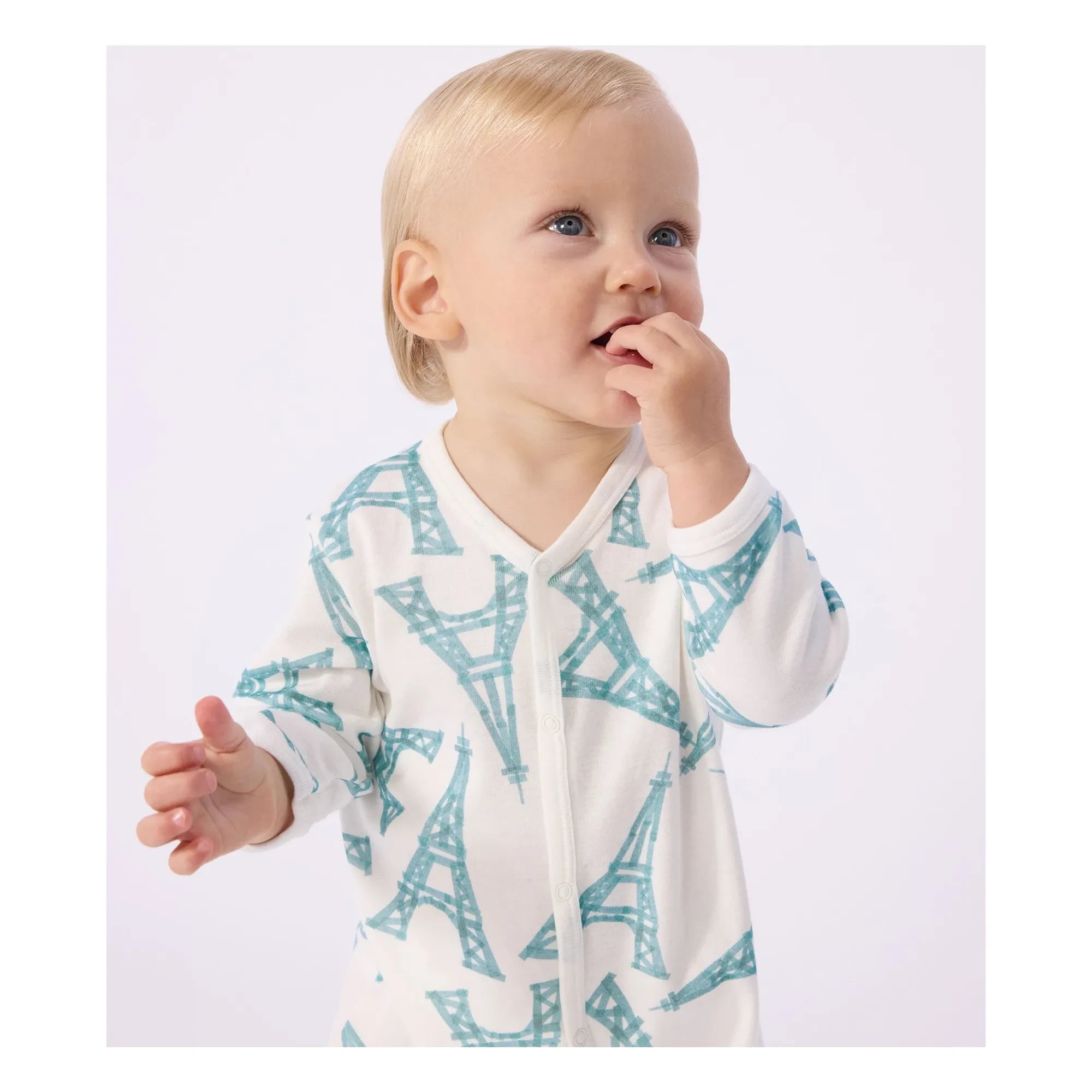 Petit Bateau - Pijama Torre Eiffel | Blanco