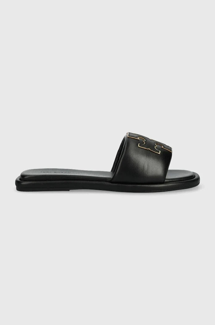Chancla de piel Tory Burch Double T Sport