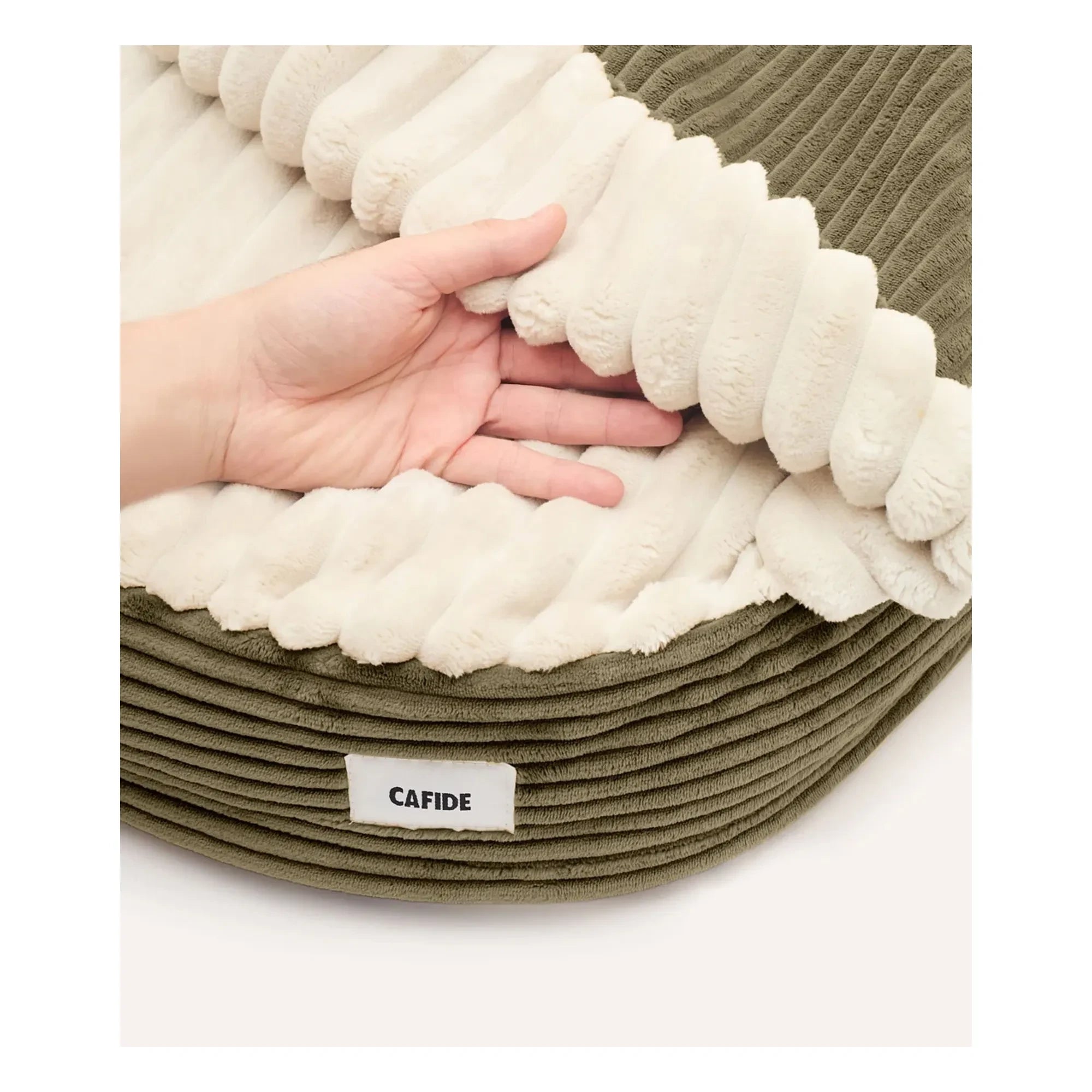 Cafide - Cama para perros con mecha de carne | Verde