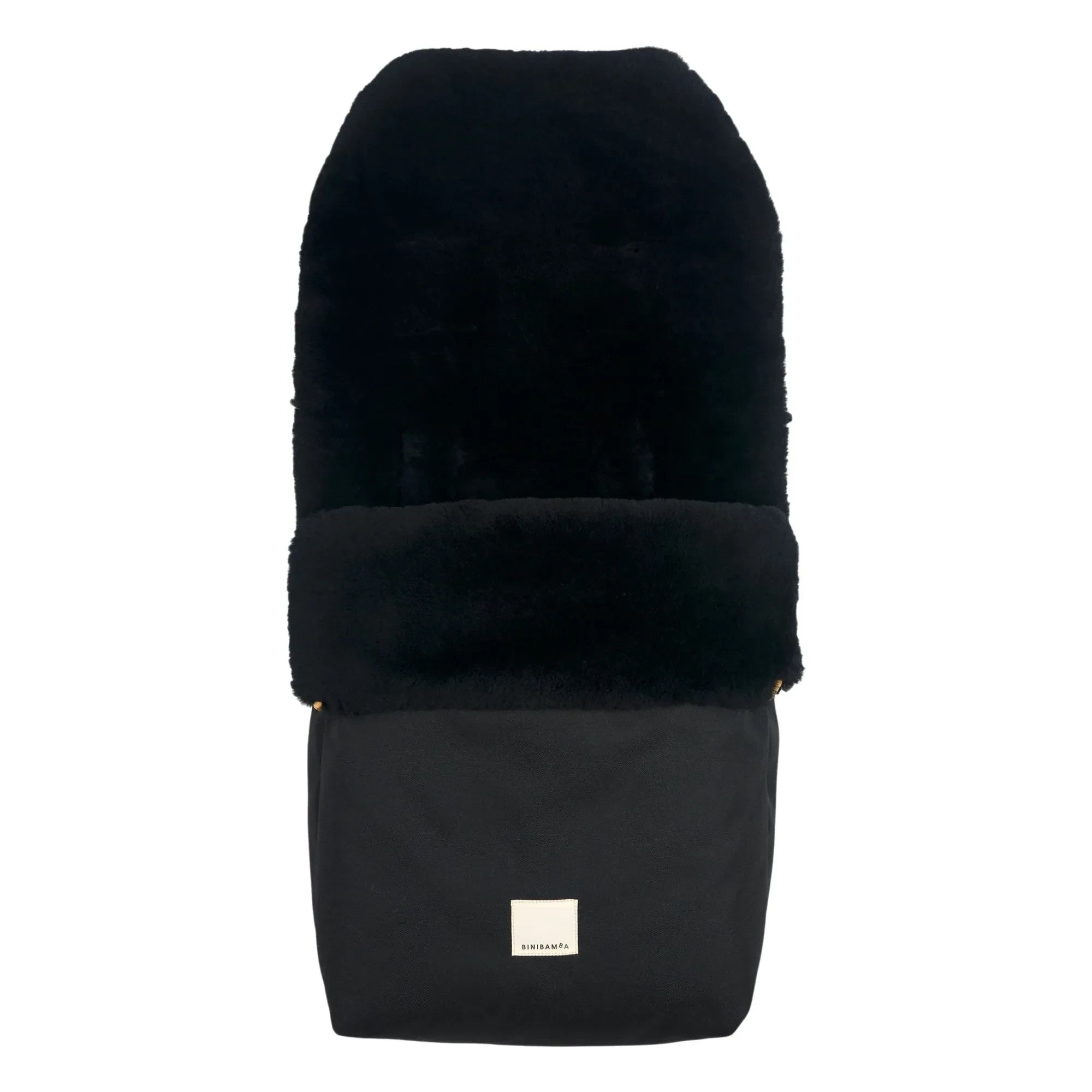 BINIBAMBA - Saco universal de piel de cordero para cochecito | Negro