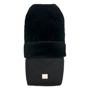 BINIBAMBA - Saco universal de piel de cordero para cochecito | Negro