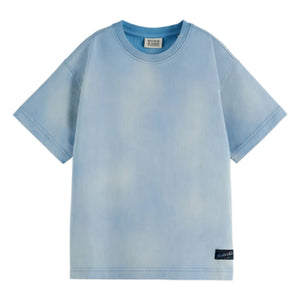 Scotch & Soda - Camiseta de algodón orgánico lavado con estampado | Azul claro