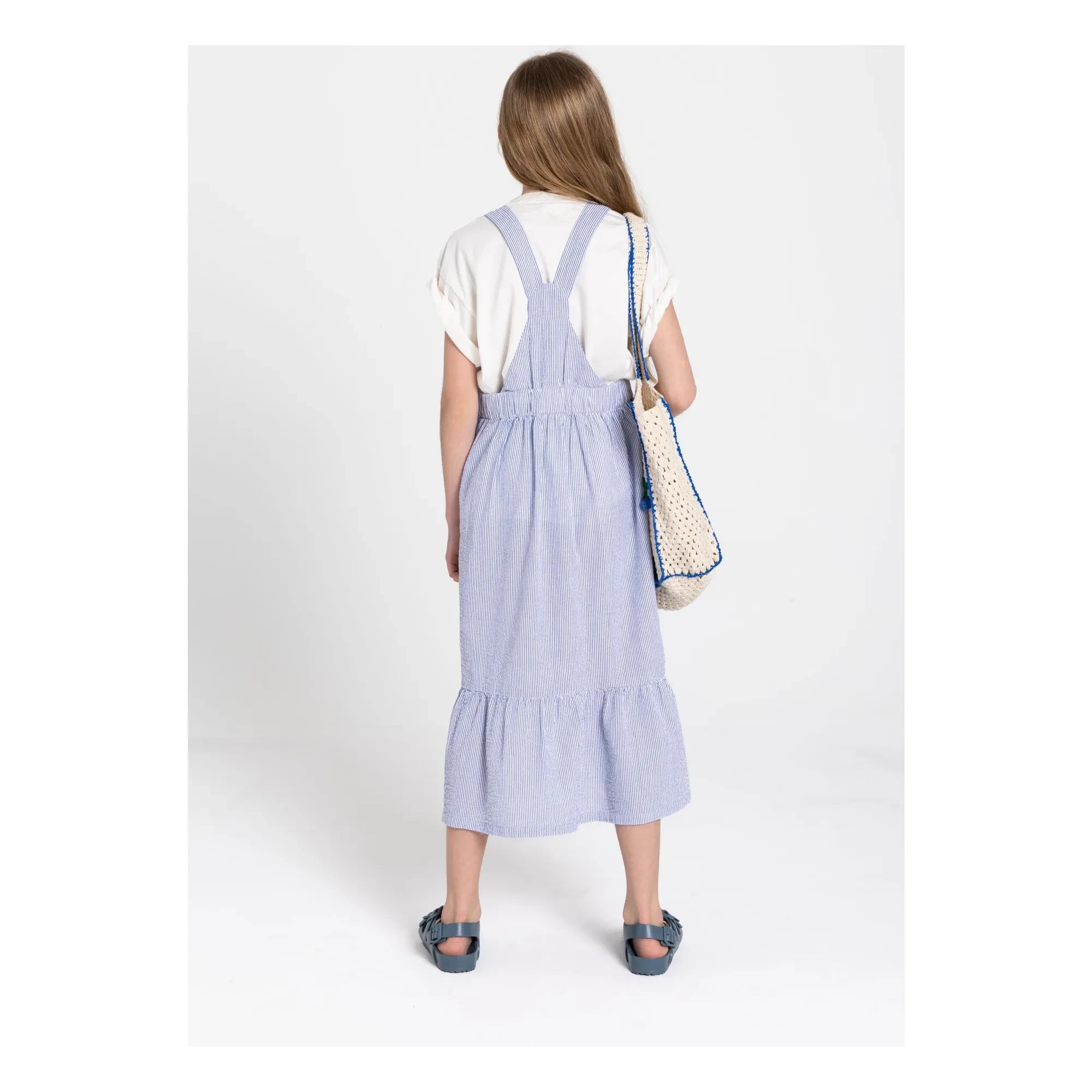 Smallable Kid - Vestido con peto de rayas Pia | Azul real