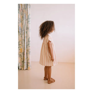 Studio Bohème - Vestido Cousin de Rayas de Gasa de Algodón Orgánico | Rosa