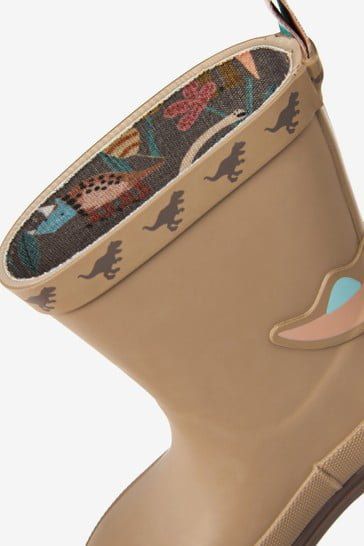 Botas de agua de dinosaurios felices para niños