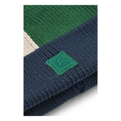 Liewood - Gorro de algodón orgánico Ezra Colorblock | Azul marino