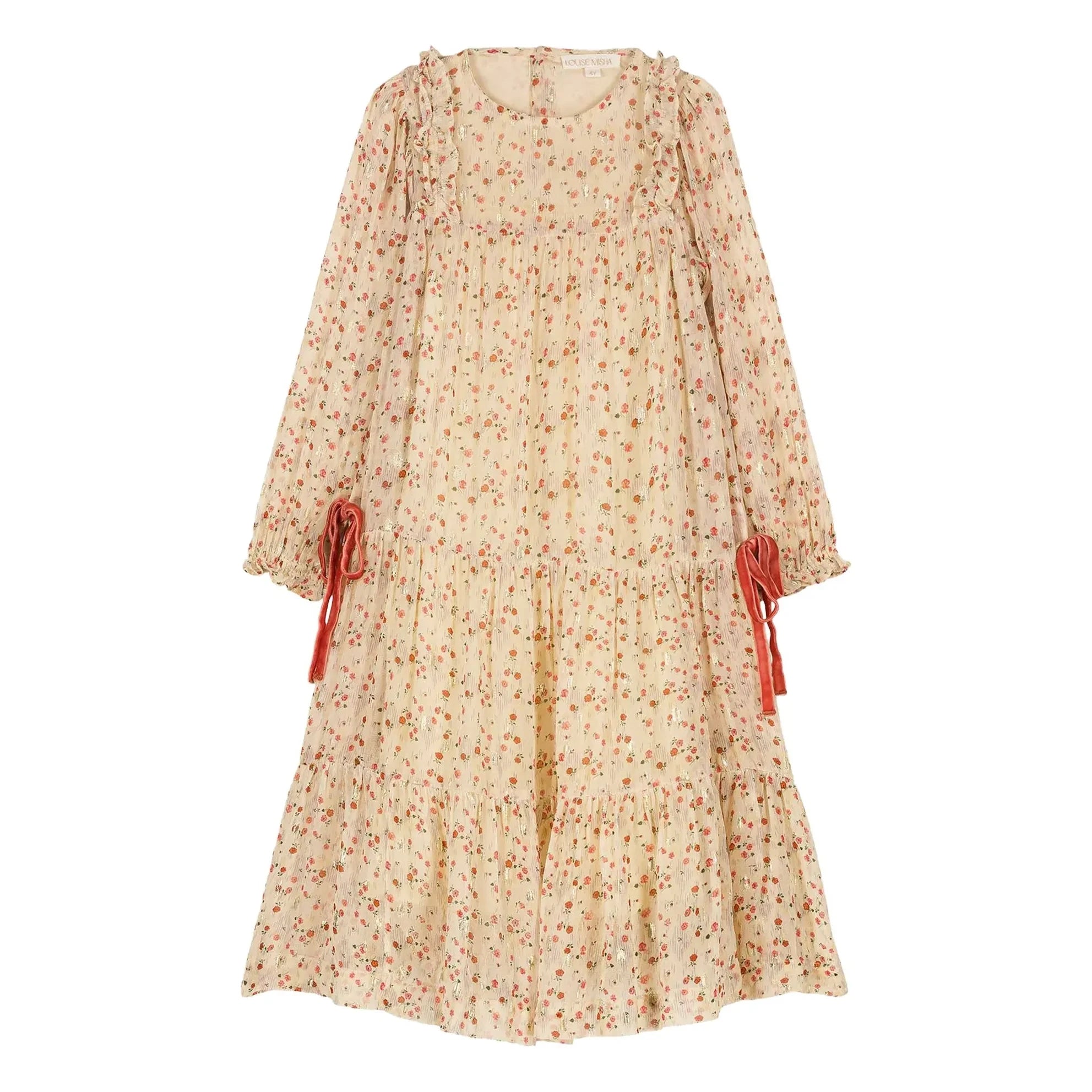 Louise Misha - Vestido Metálico Nyna | Crema
