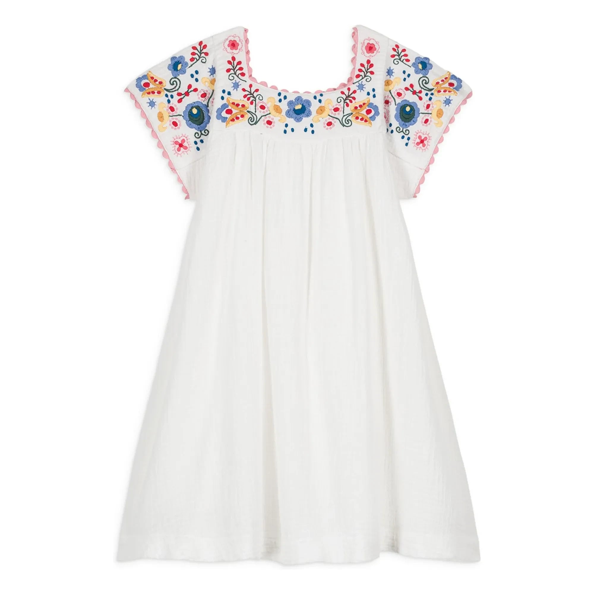 Louise Misha - Vestido de algodón orgánico Daya | Blanco