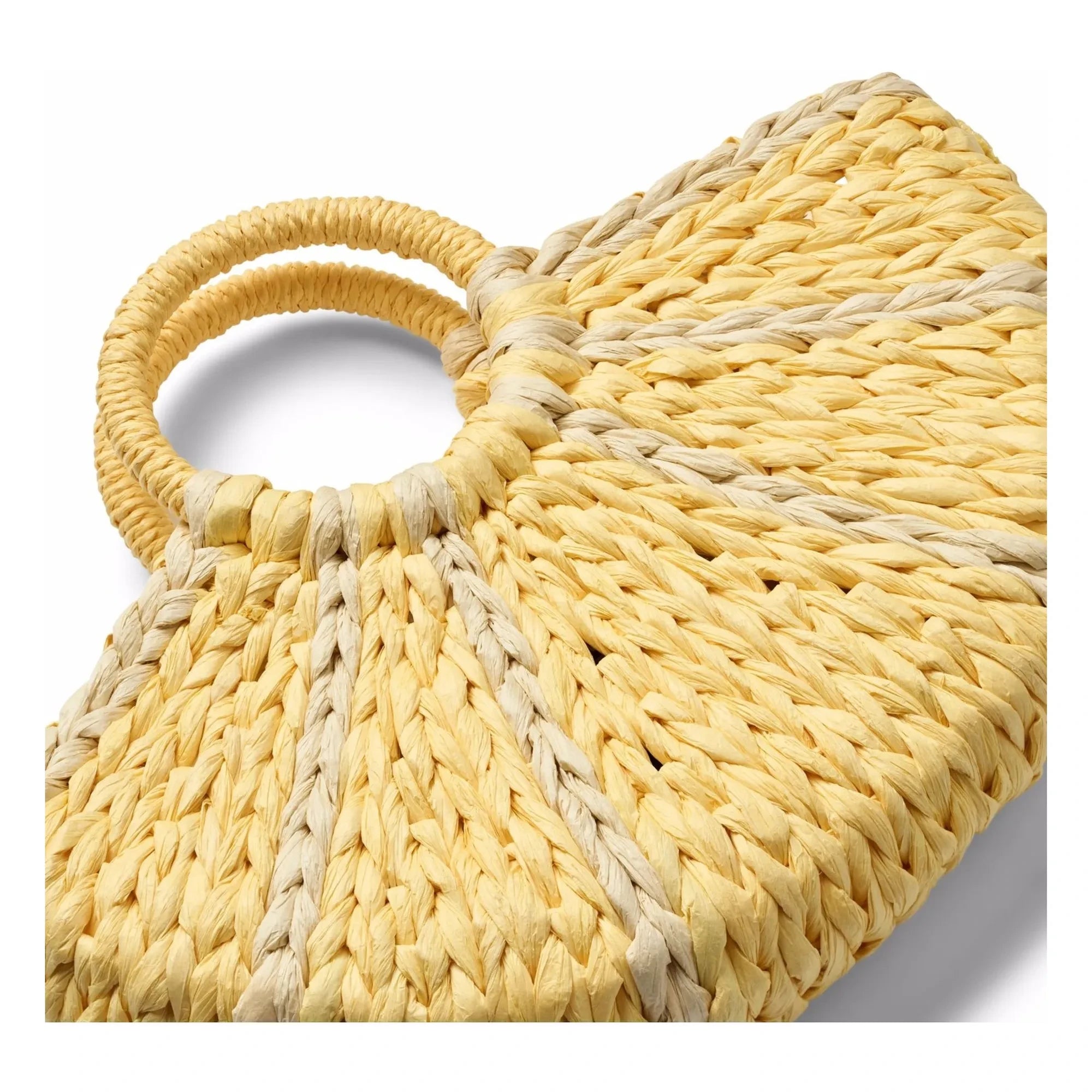 Molo - Bolso de paja de papel limón | Amarillo