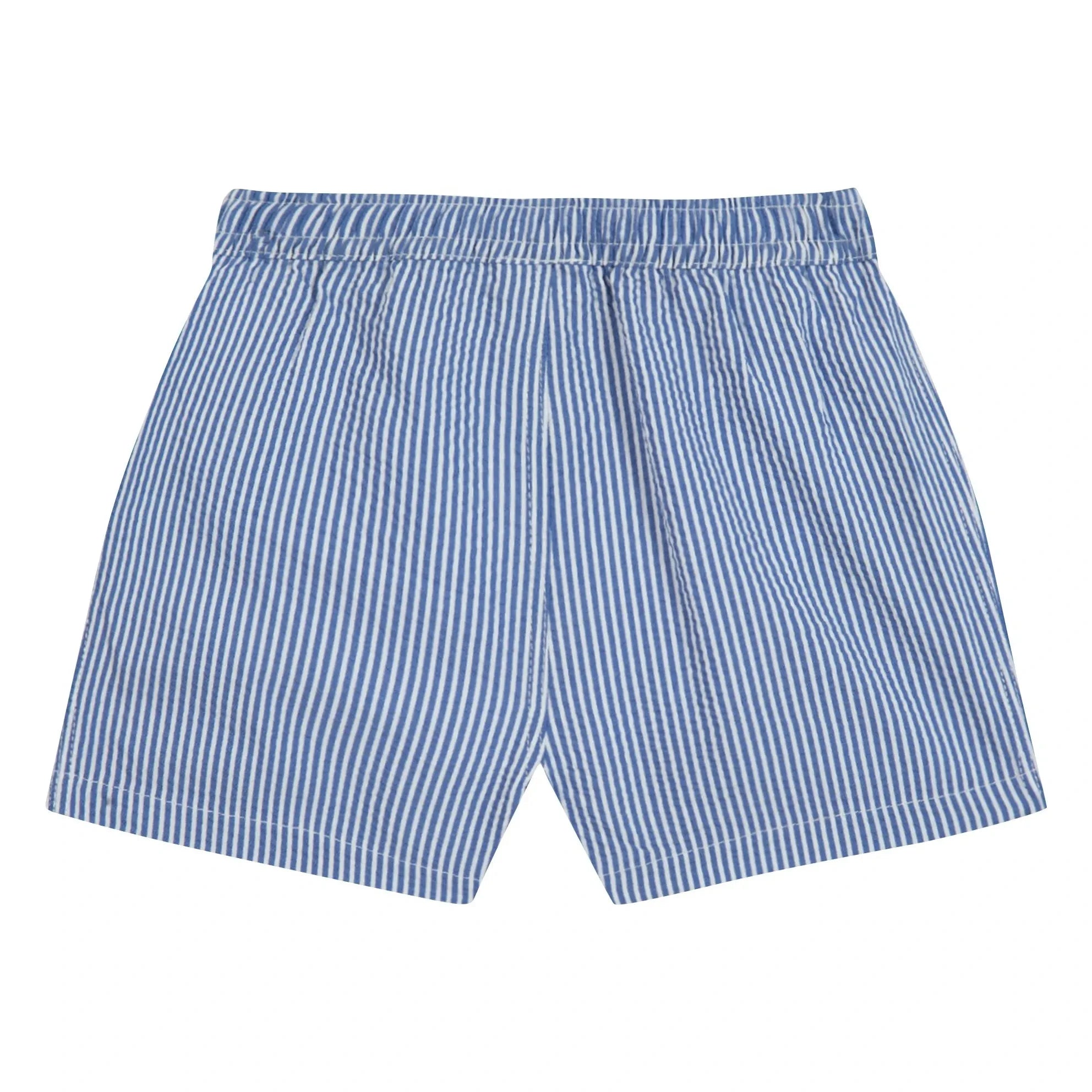 Bonton - Bañador de bebé a rayas | Azul azur