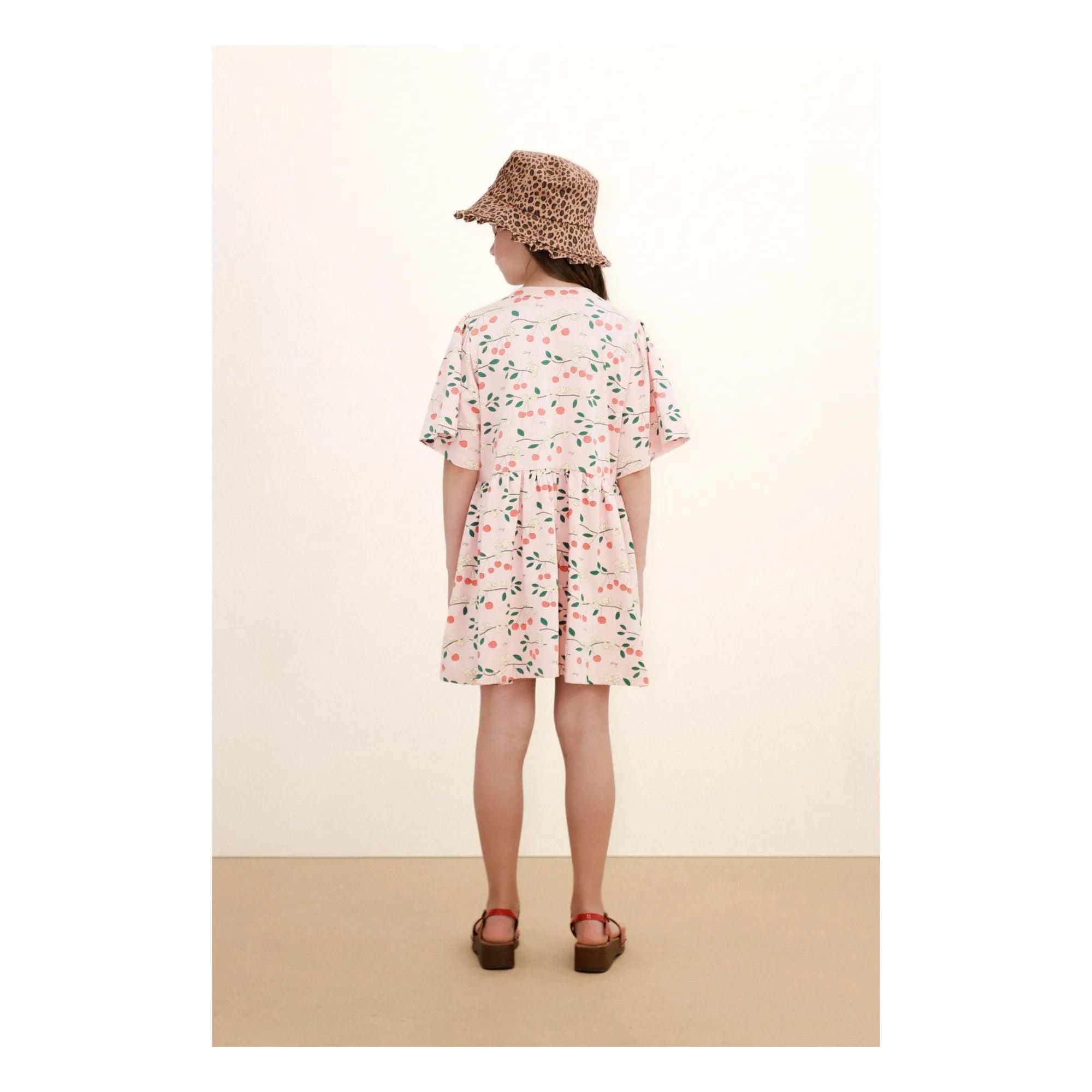 Tinycottons - Vestido de algodón orgánico Cerises | Rosa claro