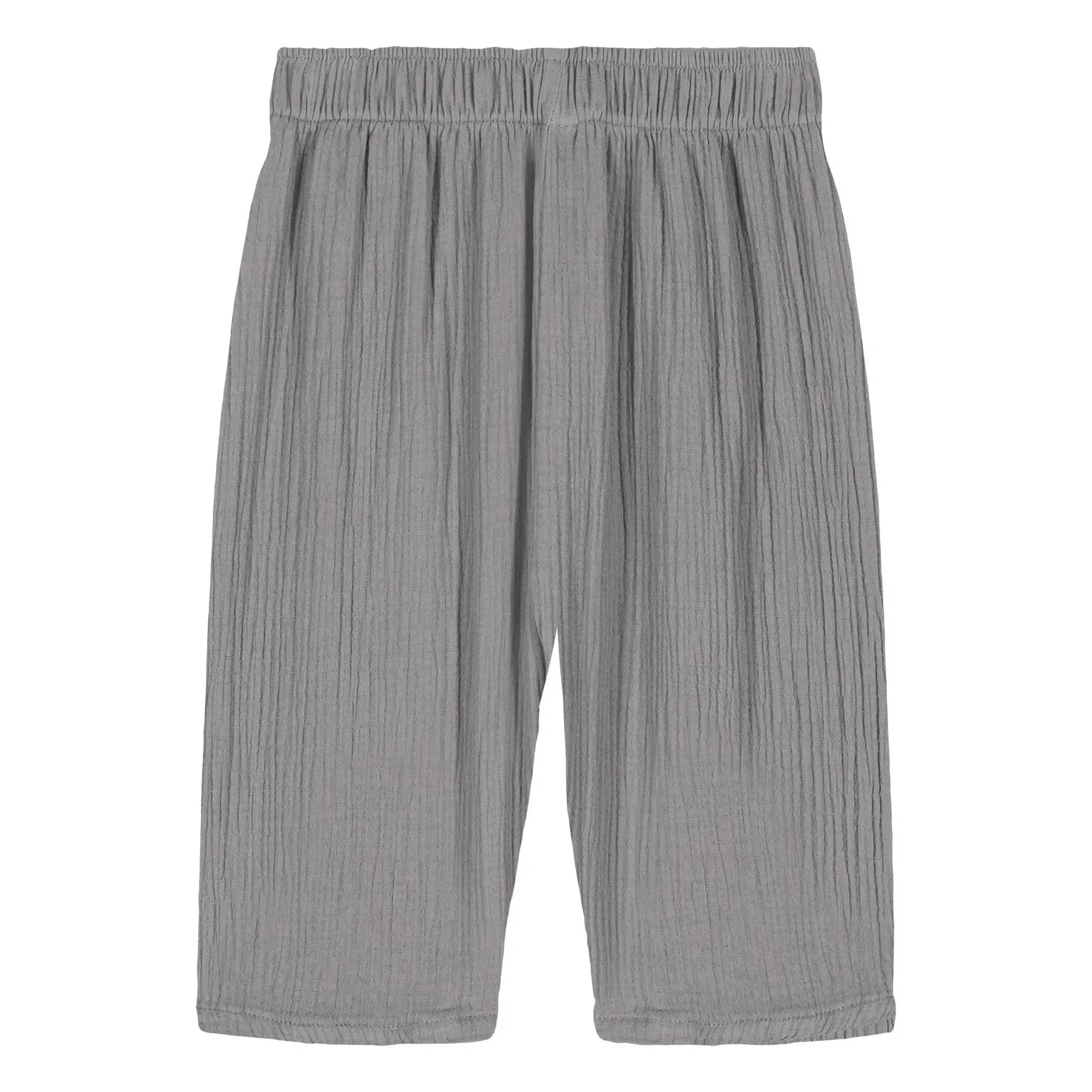 Studio Bohème - Pantalón de algodón orgánico Waffle Cousin Gaze | Azul Grisáceo