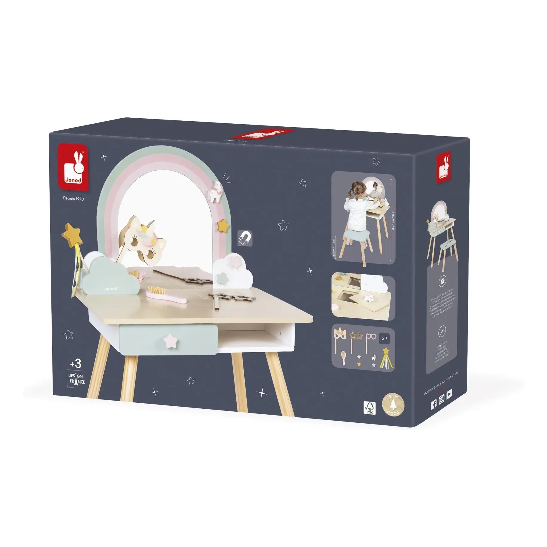 Janod - Juego de peluquería de unicornio