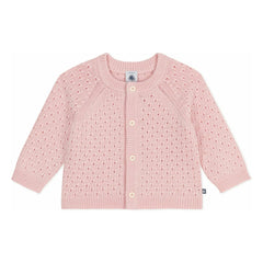Petit Bateau - Cárdigan de Lana Rosa Pálido
