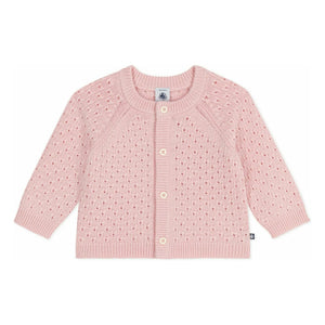 Petit Bateau - Cárdigan de Lana Rosa Pálido