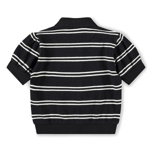Molo - Polo de algodón orgánico a rayas Raki | Negro