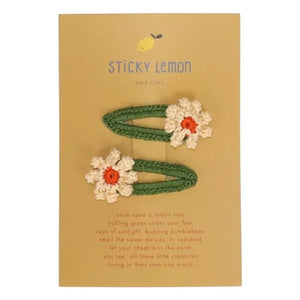 Sticky Lemon - Set de 2 horquillas Daisy | Amarillo
