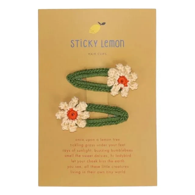 Sticky Lemon - Set de 2 horquillas Daisy | Amarillo
