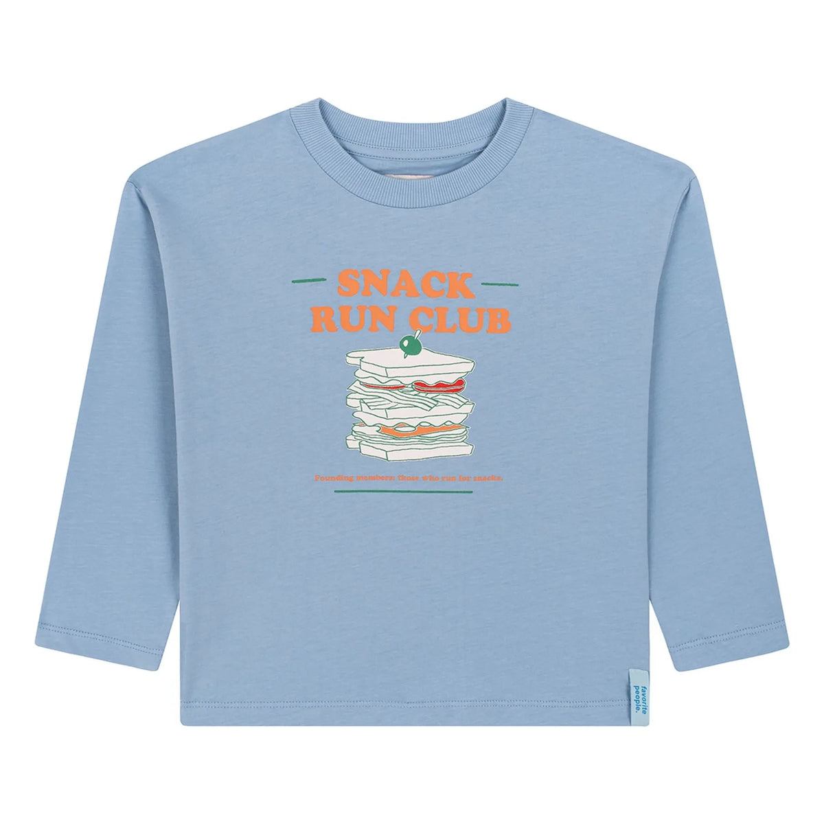 Favorite People - Jukebox Snack Run Club Camiseta de algodón orgánico | Azul