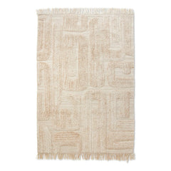 HKliving - Alfombra de tufting de piedra caliza | Crema