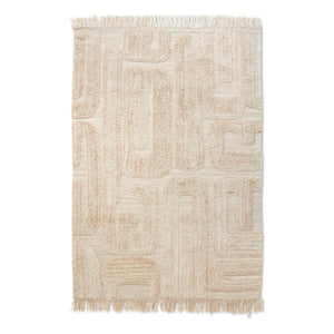 HKliving - Alfombra de tufting de piedra caliza | Crema