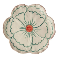 Rice - Fleur plato de postre de cerámica | Verde