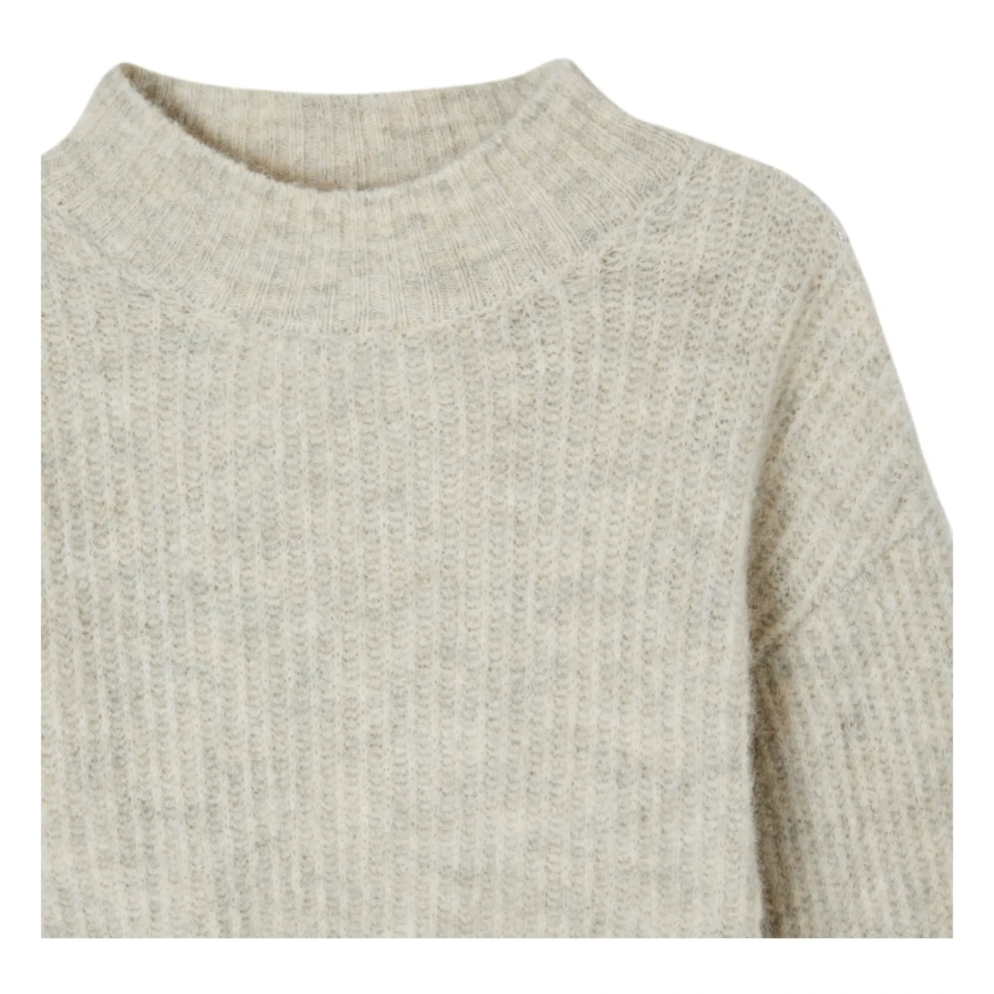 American Vintage - Jersey de cuello alto de alpaca natural blanco | Blanco jaspeado