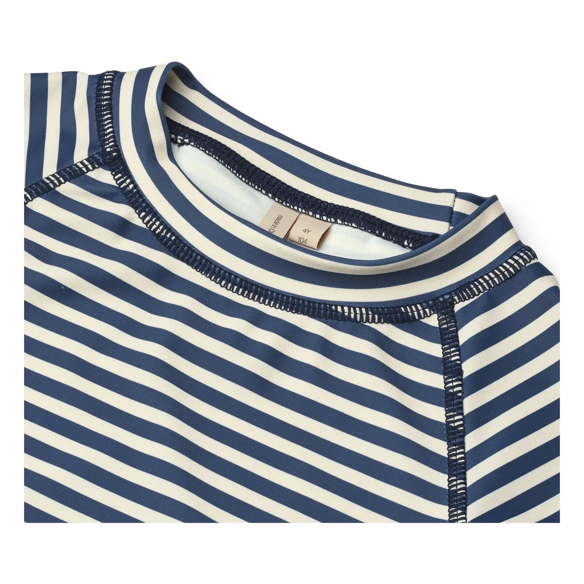 Wheat - Camiseta de natación a rayas con protección UV de Jackie, fibras recicladas | Azul oscuro