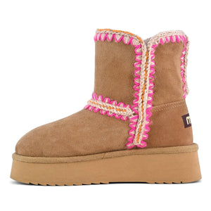 Mou - Botas Compensadas Norfolk Suecia | Rosa
