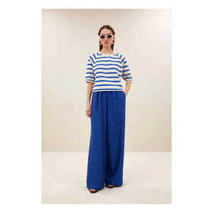 By Bar - Camiseta Neva de algodón orgánico estilo marinero | Azul celeste