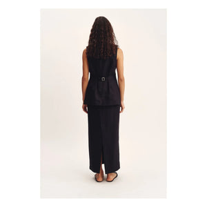 Posse - Chaqueta sin mangas Emma de lino | Negro